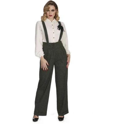 Afbeelding van Banned Jenny Check Broek rechte pijpen M Groen