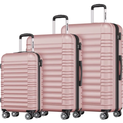 Afbeelding van TRVLMORE Kofferset 3 Delig 38L Handbagage + 70L en 110L Ruimbagage Lichtgewicht Trolley Reiskoffer Set Roségoud