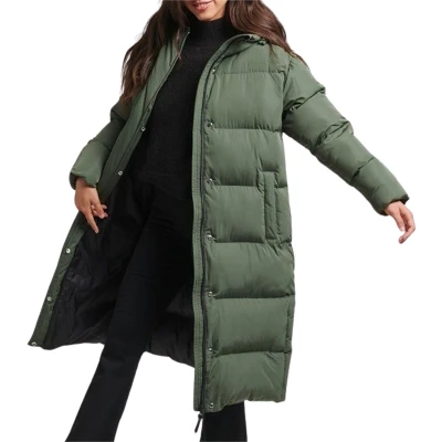 Afbeelding van Superdry Longline Winterjas, Dames, Maat: 42, Thyme