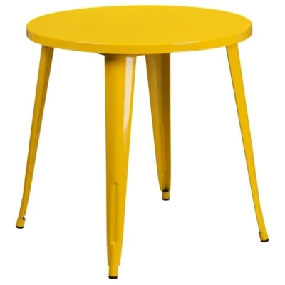 Afbeelding van Flash Furniture Ronde binnen buiten tafel, metaal, geel, 77,47 x 12,7 cm