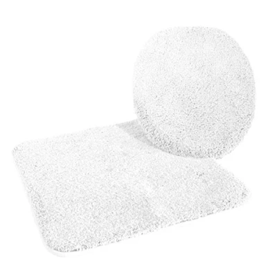Afbeelding van Kinzler J 10053/00 microvezel badmatset 2 delig = wc dekselovertrek 47x50 cm + mat zonder uitsparing 50x55 cm, wit