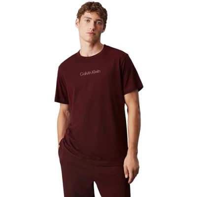 Afbeelding van Calvin Klein Heren T shirt met korte mouwen en ronde hals, Bruin (Truffel Bruin), M