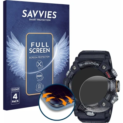 Afbeelding van Savvies Screenprotector voor Casio G Shock Mudmaster GG B100 1AER Folie Beschermfolie transparant volledig dekking (4 Stuks)