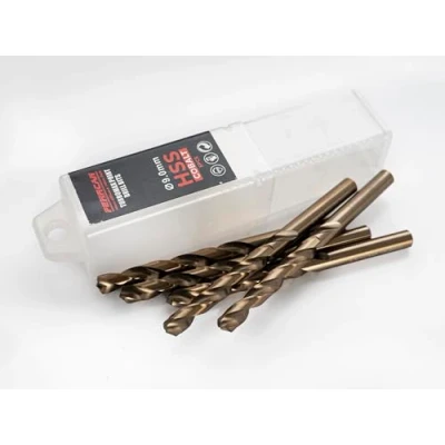 Afbeelding van Ferrcan Metaalboor HSS DIN338 M35 5% kobalt turbomax voor boren in roestvrij staal, ijzer en andere metalen, verpakking van 5 stuks per maat (9 mm)