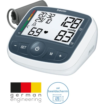Afbeelding van Beurer BM 40 Bloeddrukmeter bovenarm Aanbevolen door Hartstichting Incl. manchet 22 35 cm Onregelmatige hartslag Risico indicator XL display Bekroond nauwkeurig batterijen 5 Jaar garantie