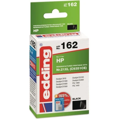 Afbeelding van Edding Inktcartridge vervangt HP 21XL, C9351CE Compatibel Zwart EDD 162 18
