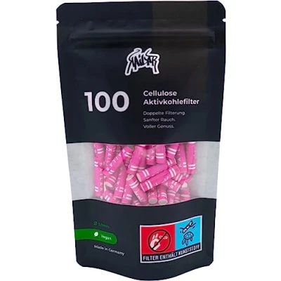 Afbeelding van KAiLAR Cellulose actieve koolstoffilter roze 100 stuks