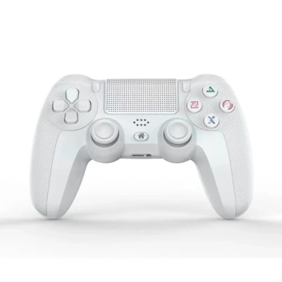 Afbeelding van NK Controller voor PS4/PS3/PC/mobiele telefoon, draadloos, met dual shock, 6 assige detectiefunctie, LED licht, touch paneel, hoofdtelefooningang, oplaadkabel inbegrepen, wit