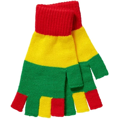 Afbeelding van Apollo Vingerloze handschoenen carnaval rood/geel/groen one size uniseks fingerless gloves