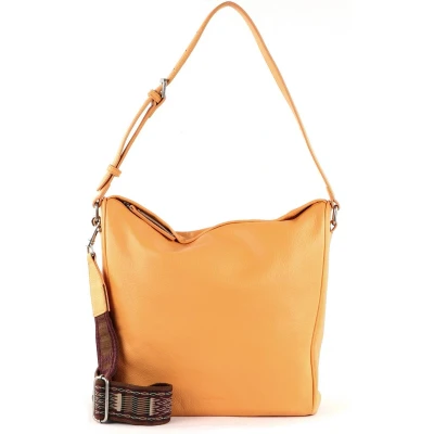 Afbeelding van FREDsBRUDER Leren Schoudertas Shopper Matu Hobo Melon Abrikoos