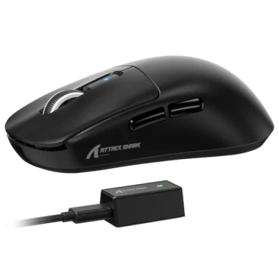 Afbeelding van ATTACK SHARK R6 draadloze 8KHz gamingmuis, SUPERLIGHT 42g, Nordic 52840 MCU, PixArt PAW3950MAX gamingsensor, BT/2.4G / bedraad, 6 instelbare DPI tot 42000, 250mAh oplaadbare batterij, pc/Mac (zwart)