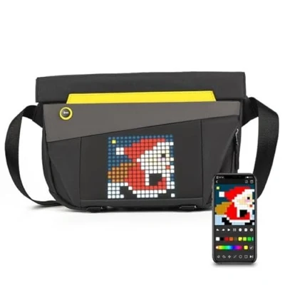 Afbeelding van Divoom Fashion Sling Bag V met led display, Pixel Art Animatie via Smart App, waterdichte schoudertas voor feestjes, reizen, wandelen, heren en dames