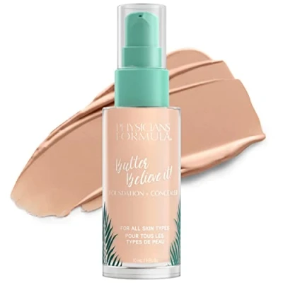 Afbeelding van Physicians Formula, Murumuru Butter Believe It! Foundation + Concealer, Romige en Concealer voor een Stralende Gloed, met Murumuru, Cupuaçu Tucuma Butter, Fair to Light