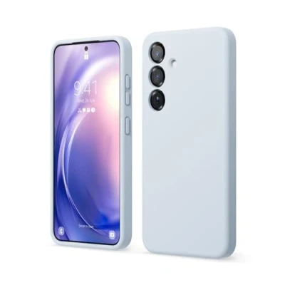 Afbeelding van elago Compatibel met Samsung Galaxy S25 Hoesje, Vloeibaar Siliconen Volledige Beschermhoes, Schokbestendig, Slank Krasbestendige Zachte Microvezelvoering, 6,2 inch (Licht Blauw)