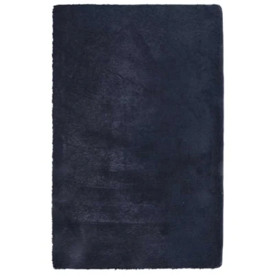 Afbeelding van vidaXL hoogpolig vloerkleed 130x200 cm polyester donkerblauw