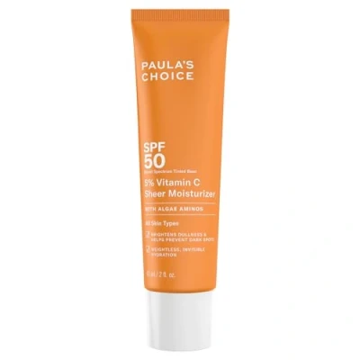 Afbeelding van Paula&#039;s Choice 5% Vitamine C Dagcrème SPF 50 Hydraterende Gezichtscrème met Zonbescherming Beschermt &amp; Egaliseert de Huid 3 Vormen Vitamina Alle Huidtypen 60 ml