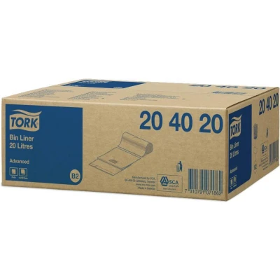 Afbeelding van 1000x Tork Afvalzak Wit 20 liter B2 204020
