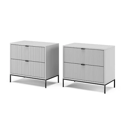 Afbeelding van Vicco Nachtkastje Eliza, Grijs/Grijs, 66 x 60 cm Set van 2