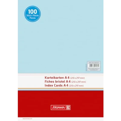 Afbeelding van Brunnen 102240030 indexkaart (A4, ongelinieerd, 100 stuks, gelast) blauw