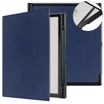 Afbeelding van Hoesje voor Boox Note Air 4C 2024 E Ink Tablet ePaper Cover Air4 C Smart Slim Hard Back Shell 4 PU Lederen met Penhouder en Auto Sleep/Wake (Blauw, 25