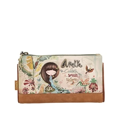 Afbeelding van Anekke Grote damesportemonnee RFID bescherming portemonnee van kunstleer met Amazonia tong sluiting damesaccessoires en accessoires 18 x 10 3 cm, Meerkleurig, One Size