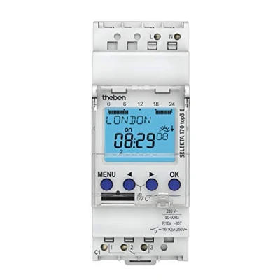 Afbeelding van Theben 1700087 Seleta 170 top3 e astonomische schakelaar digitaal DIN rail 2 modules programmering via app (app)