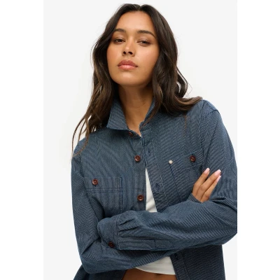 Afbeelding van Superdry Vrouwen The Merchant Store Oversized Denim Overshirt Blauw Grootte: L