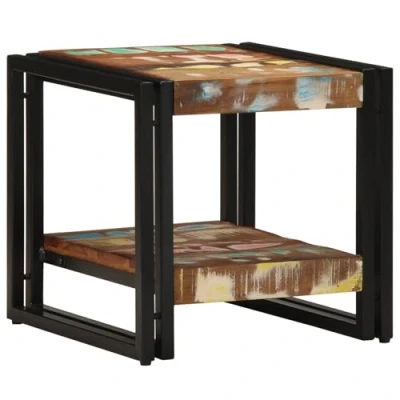 Afbeelding van vidaXL Salontafel Meerkleurig, Zwart Gerecycled massief hout, ijzer