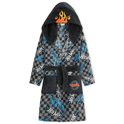 Afbeelding van Hot Wheels Badjas pluizige fleece ochtendjassen voor jongens, Grijs, 4 5 jaar