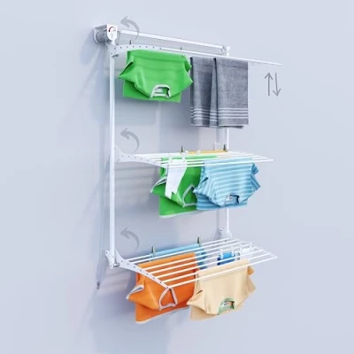 Afbeelding van foxydry Tower Wandwasrek, verticaal, afsluitbaar, voor binnen en buiten, 108 x 52 137 cm (100 stuks, wit)