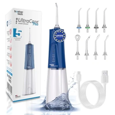 Afbeelding van Ultracare One Water flosser, professionele monddouche met 5 modi, 8 sproeiers. USB oplaadbare 300 ml watertank en meegeleverde reistas.