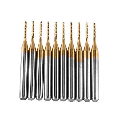 Afbeelding van Einde Molen PCB Graveren Bits 10 stks Gecoat Wolfraam Carbide Boren Set CNC Roterende Freesgereedschap 3.175mm Schacht x 1mm Diameter