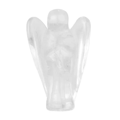 Afbeelding van Morella edelsteen bergkristal engel geluksbrenger beschermengel om mee te nemen 3,5 cm in fluwelen zakje