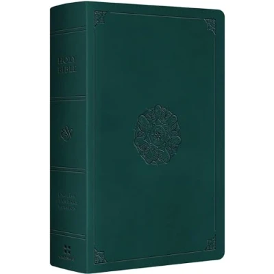 Afbeelding van ESV Large Print Personal Size Bible: English Standard Version, Deep Teal, Trutone, Emblem Design,
