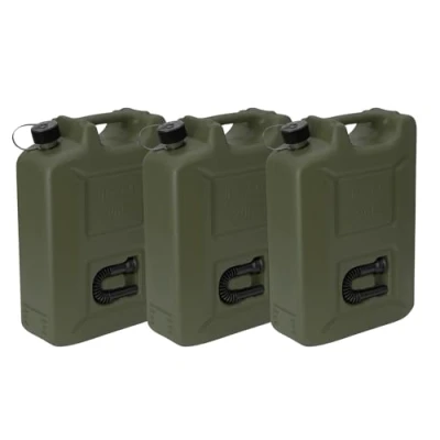 Afbeelding van hünersdorff 802011 3 delige set brandstofjerrycans PROFI 20l voor benzine, diesel en andere gevaarlijke stoffen, Made in Germany, TÜV geteste productie, olijf