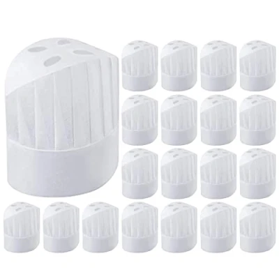 Afbeelding van Heqishun 20 Pack Wegwerp Chef Hoed Verstelbare Koken Set 9&quot; voor Keuken, Huis, Restaurant, Catering, Party