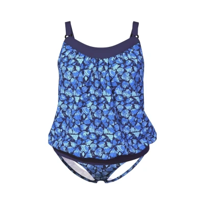 Afbeelding van Ulla Popken Angelfish Elastic HEM SET Bikini, Dames, Maat: 42/44, Dark indigo