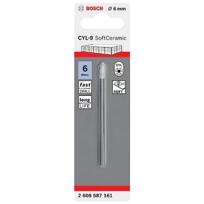Afbeelding van Bosch Professional 1x tegelboor CYL 9 SoftCeramic (voor zachte keramische tegels, Ø 6 x 80 mm, Accessoire Boormachines)