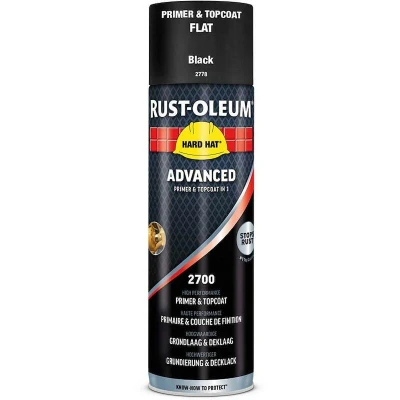 Afbeelding van rust oleum hard hat advanced grondlaag &amp; deklaag mat zwart 500 ml