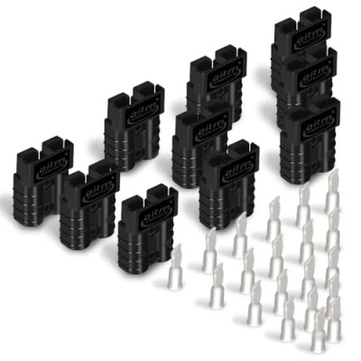 Afbeelding van 10 stuks accu aansluiting 600 V 50 A Amp snelkoppeling voor auto van modes motorfiets zwart.