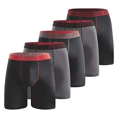 Afbeelding van AND1 Sportboxershorts, verpakking van 5 stuks, ondergoed voor heren, retroshorts, boxershorts, sportondergoed, retro broek, stijl 1, XL