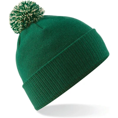 Afbeelding van Beechfield Muts Snowstar B450 Bottle Green / Off White