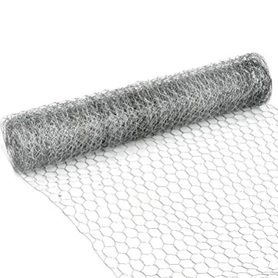 Afbeelding van FOROREH 5 m kippengaas, gegalvaniseerd zeshoekig gaas, konijn dier hek metalen tuingaas hekwerk voor tuinieren doe het zelf ambachten en woondecoraties