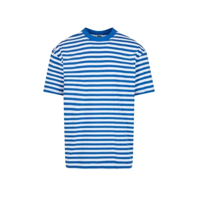 Afbeelding van Urban Classics Regular Stripe Tshirt print, Heren, Maat: Large, White royal