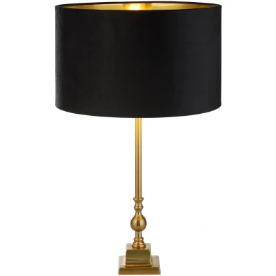 Afbeelding van Searchlight Gouden tafellamp Whitby met zwarte kap EU81214BK
