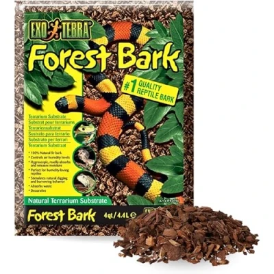 Afbeelding van Exo Terra Forest Bark, terrarium substraat van dennenschors, ideaal voor vochtliefhebbers reptielen, amfibieën en wervellozen, 4,4 l