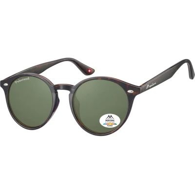 Afbeelding van Zonnebril Montana met groen G15 gepolariseerd rond glas turtle