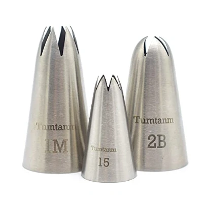 Afbeelding van Tumtanm #1M #2B #15 Naadloze Rvs Grote Icing Piping Nozzles, DIY Nozzle Tool voor Cupcakes