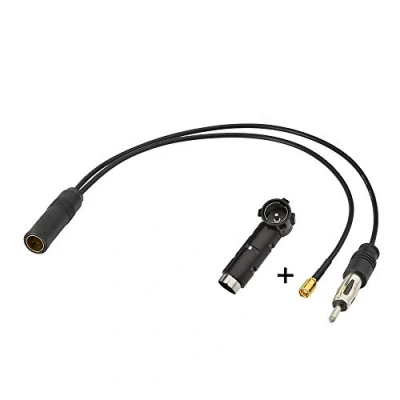 Afbeelding van Eightwood DAB Splitter Antenne SMB naar DIN Stekker Flexibele kabel RG174 30 cm + vrouwelijke adapter ISO voor ontvangst van digitale radio Auto antenneradio