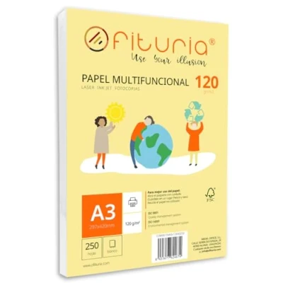 Afbeelding van Set van 250 witte A3 vellen, 120 g printerpapier, multifunctioneel kopieerpapier voor school en kantoor. Ideaal laserprinters, inkjetprinters of kopieerapparaten Ofituria